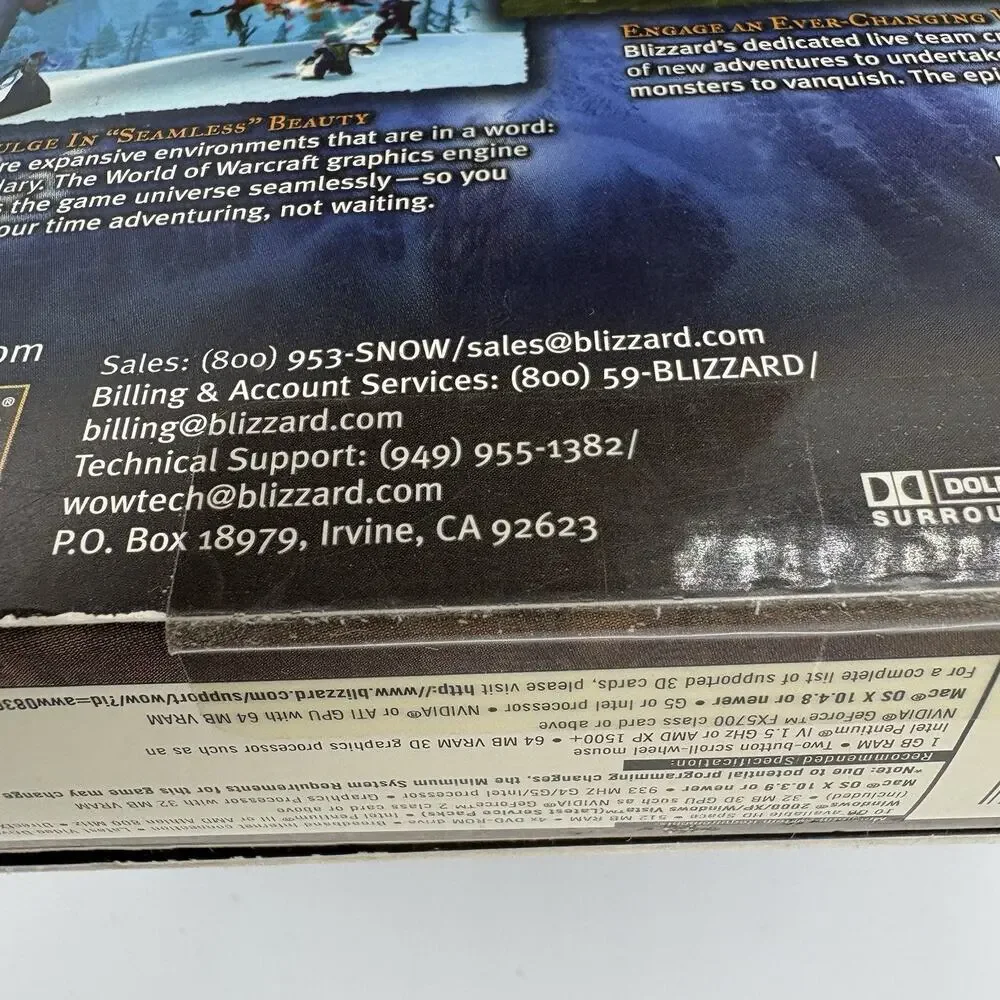 World‎ of Warcraft Computer Game Windows PC & Mac Sealed Unopened Box